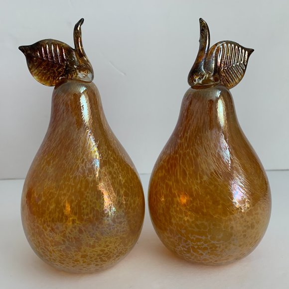 Estate Sale Vintage Collectible Beautiful Pair of Glass Pears